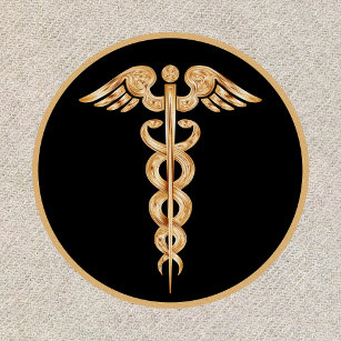 医療シンボル看護ゴールデンロゴ ワッペン