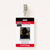 医療スタッフのカスタムロゴ従業員の赤 バッジ (正面クリップ)