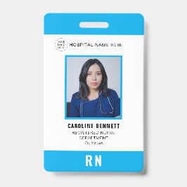 医療スタッフのナース写真ID | 病院のロゴ バッジ