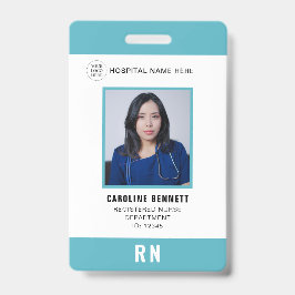 医療スタッフのナース写真ID | 病院のロゴ バッジ