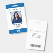 医療スタッフのナース写真ID | 病院のロゴ バッジ (Front & Back)