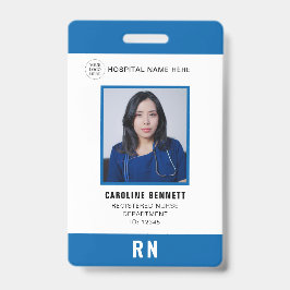 医療スタッフのナース写真ID | 病院のロゴ バッジ