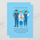 医療スタッフのフラットサンキューカード サンキューカード (正面/裏面)