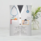 医療スタッフ写真退職招待状 招待状 (スタンド正面)