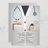 医療スタッフ写真退職招待状 招待状 (正面/裏面)