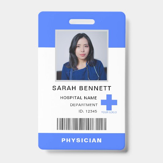 医療スタッフ写真ID | 病院職員ロゴ バッジ (正面)