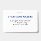 医療スタッフ医師ナース従業員ID写真 バッジ (Back)