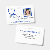 医療スタッフ医師ナース従業員ID写真 バッジ (Front & Back)