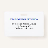 医療スタッフ医師ナース従業員ID写真 バッジ (裏面)