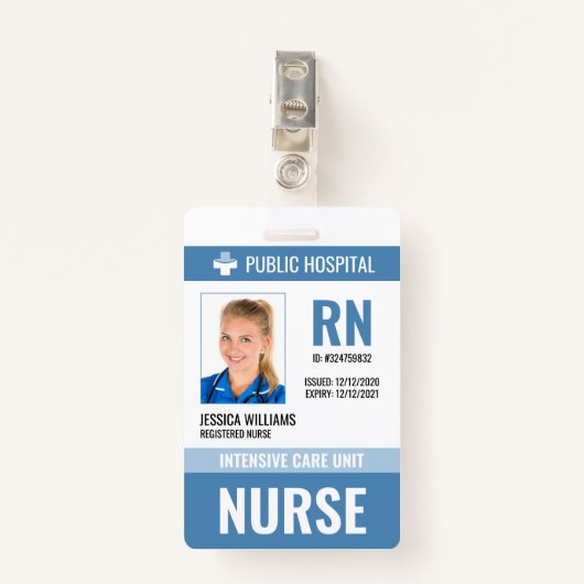 医療スタッフ病院ナースID バッジ (正面クリップ)