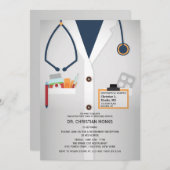 医療スタッフ退職招待状(カスタマイズ) 招待状 (正面/裏面)