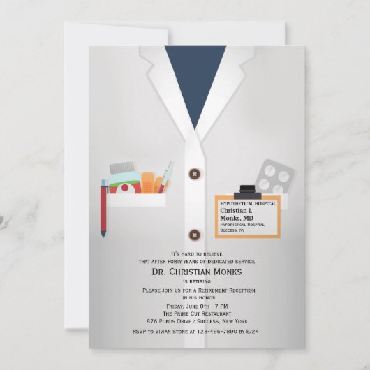 医療スタッフ退職招待 招待状 (正面)