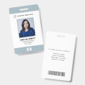 医療スタッフ ナース フォト ID | 病院ロゴ グレー バッジ (正面＆裏面)