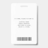 医療スタッフ ナース フォト ID | 病院ロゴ バッジ (裏面)