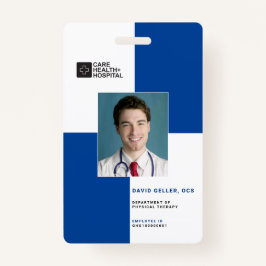 医療スタッフID +バーコードをブロック|垂直 バッジ