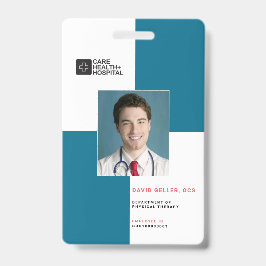 医療スタッフID +バーコードをブロック|垂直 バッジ