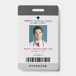 医療スタッフID +バーコード縦 バッジ