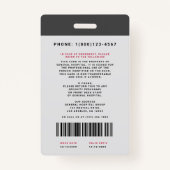 医療スタッフID +バーコード縦 バッジ (裏面)