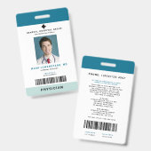 医療スタッフID +バーコード縦 バッジ (正面＆裏面)