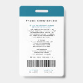 医療スタッフID +バーコード縦 バッジ (裏面)