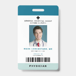 医療スタッフID +バーコード縦 バッジ