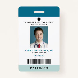 医療スタッフID +バーコード縦 バッジ