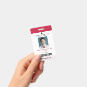 医療スタッフID +バーコード縦 バッジ (手持ち)