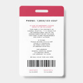 医療スタッフID +バーコード縦 バッジ (裏面)