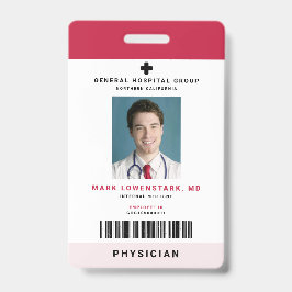 医療スタッフID +バーコード縦 バッジ