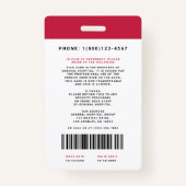 医療スタッフID +バーコード縦 バッジ (裏面)