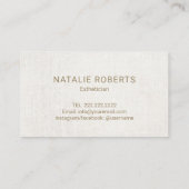 医療スパエステティシャンエレガント金ゴールドスクリプト 名刺 (裏面)