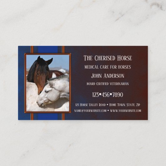 医療セラピー馬獣医ビジネスカード 名刺 (裏面)