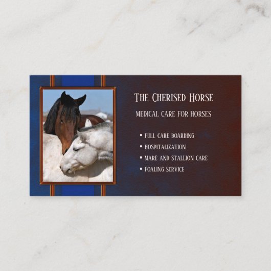 医療セラピー馬獣医ビジネスカード 名刺 (正面)