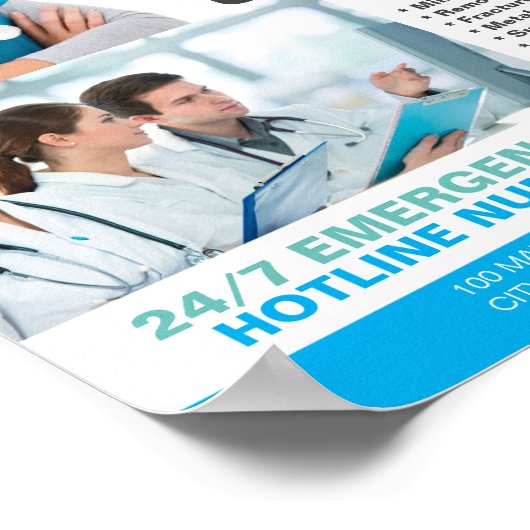 医療センターおよびクリニックテンプレート ポスター (角)