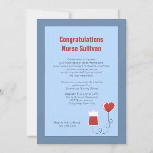 医療センター卒業招待状 招待状 (正面)