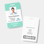 医療センター従業員ナース写真ID バッジ (正面＆裏面)