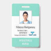医療センター従業員ナース写真ID バッジ (正面)