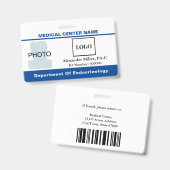 医療センター病院ロゴバーコード写真 バッジ (正面＆裏面)