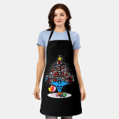 医療ツールクリスマスツリーおもしろいナースクリスマス エプロン (着用した状態)