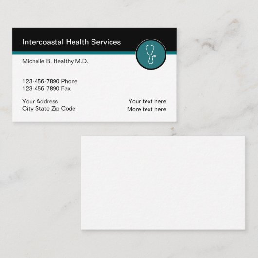 医療テーマのビジネスプロファイルカード 名刺 (正面/裏面)