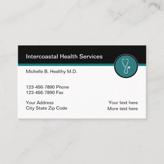 医療テーマのビジネスプロファイルカード 名刺 (正面)