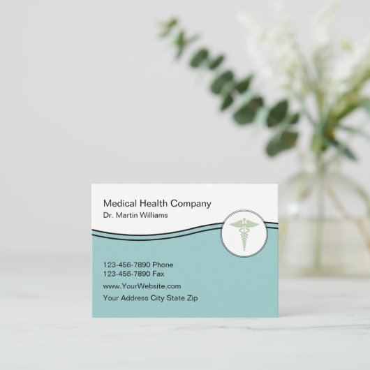 医療テーマドクターオフィスの名刺 名刺 (スタンド正面)