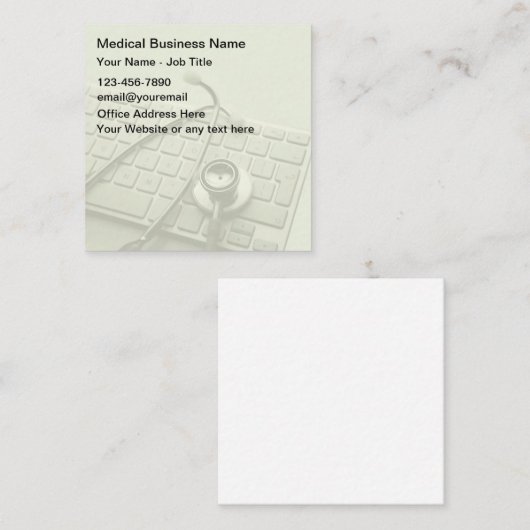 医療テーマ名刺テンプレート スクエア名刺 (正面/裏面)