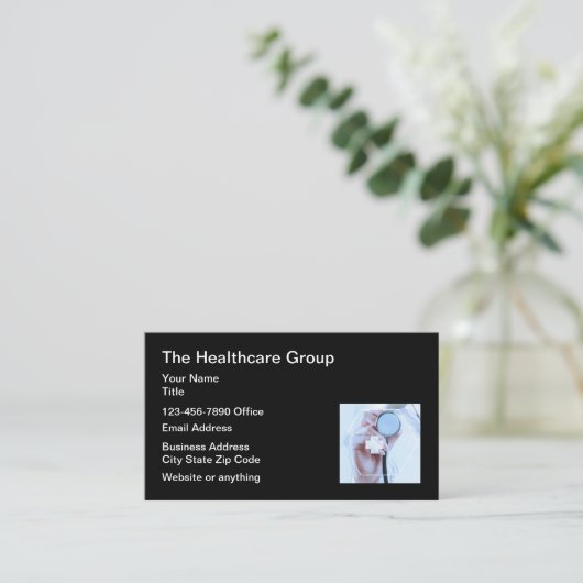 医療テーマ編集可能名刺 名刺 (スタンド正面)