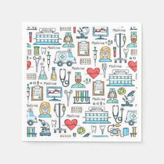 医療デザインパターン スタンダードカクテルナプキン (正面)
