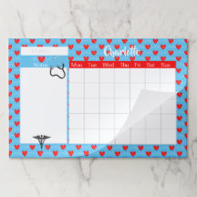 医療ナーステーマパーソナライズされた月次カレンダー