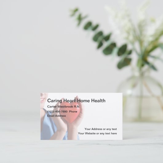 医療ナースハート記号名刺 名刺 (スタンド正面)