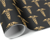 医療ナース医カデュセス卒業 ラッピングペーパー (ロールコーナー)