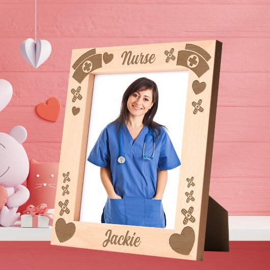 医療ナース実務家ギフトハートラブレーザー レーザー彫刻フレーム