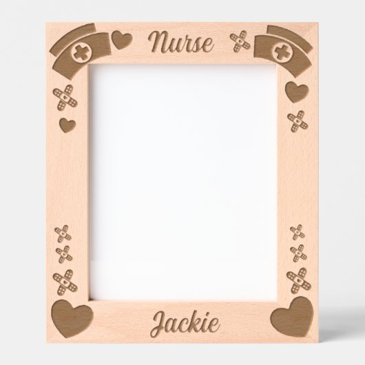 医療ナース実務家ギフトハートラブレーザー レーザー彫刻フレーム (正面)